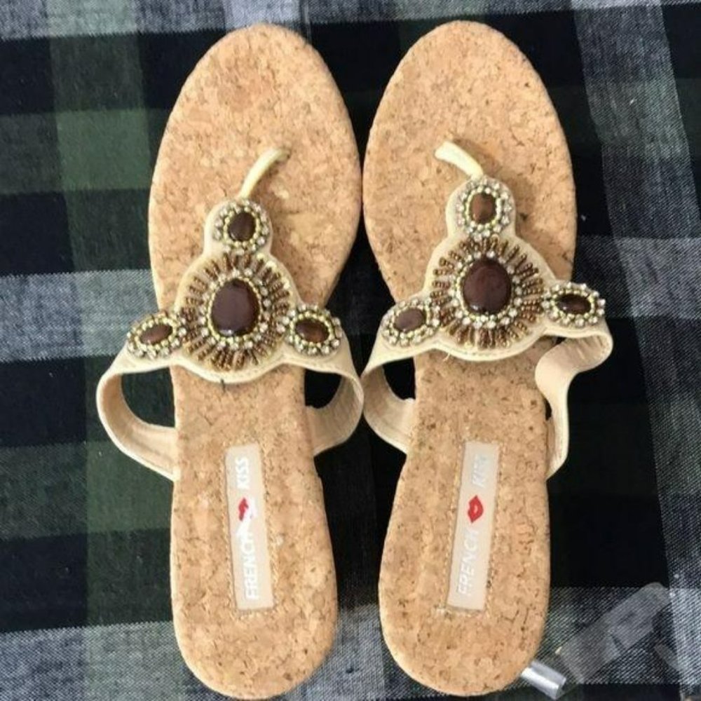 French Kiss‎ Women’s Jeweled Wedge Sandals